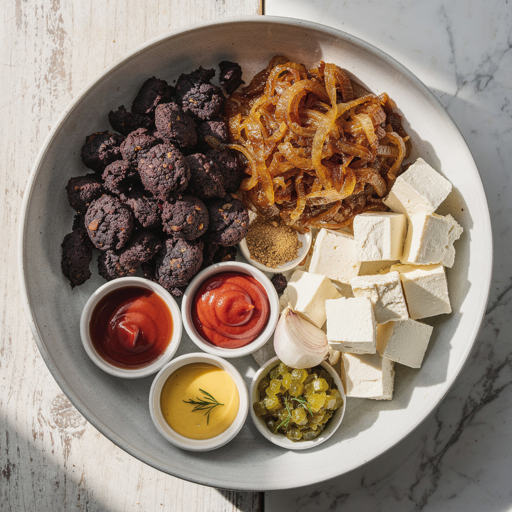Black Bean Smash Burgers with Caramelized Onions