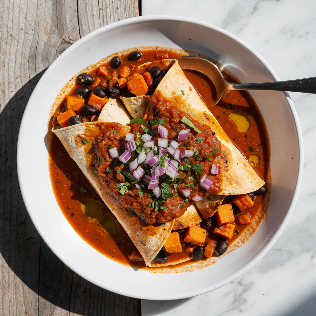 Sweet Potato Black Bean Enchiladas