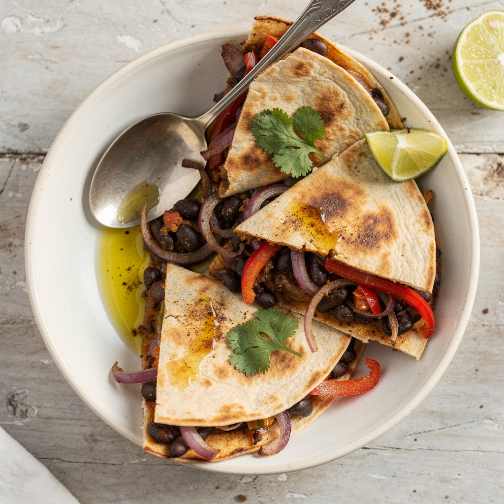 Vegan Quesadilla with Black Beans