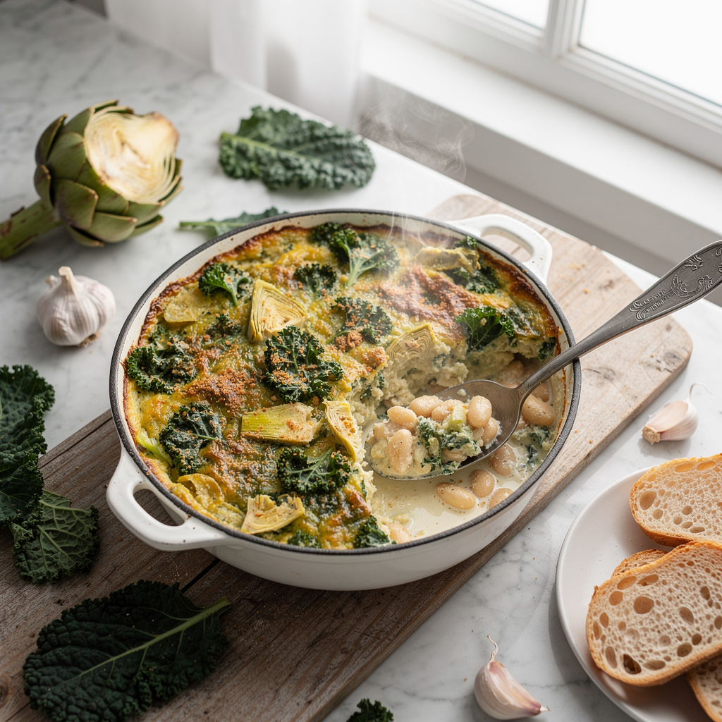 Baked Kale and Artichoke Dip