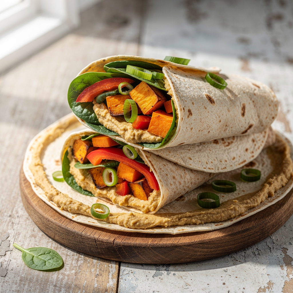Sweet Potato and Veggie Wraps