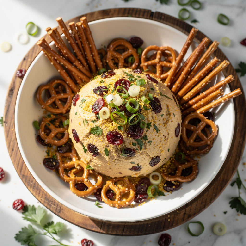 Cranberry Hummus Vegan Cheese Ball