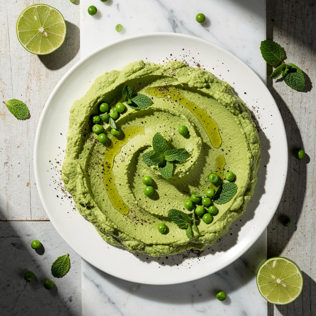 Green Pea Hummus with Fresh Mint