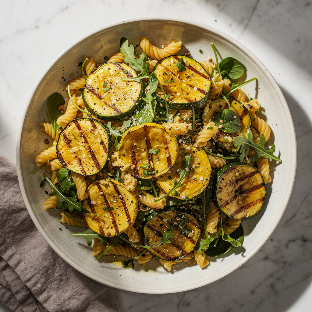 Grilled Summer Squash Pasta Salad