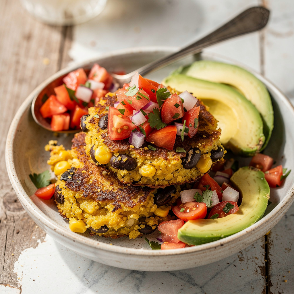 Black Bean and Corn Polenta Cakes