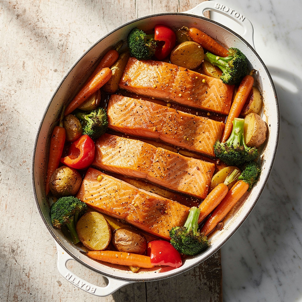 Maple Salmon with Roasted Veggies