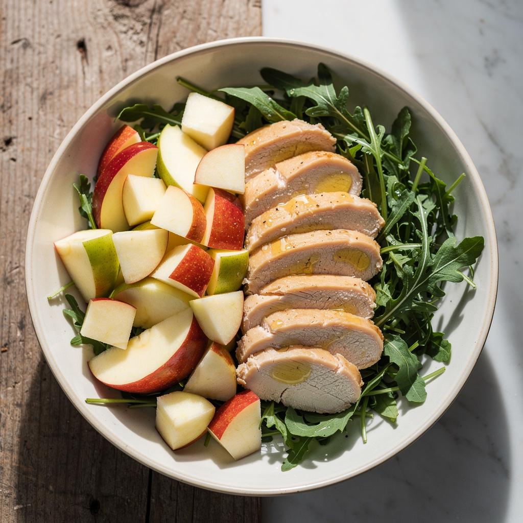Apple, Pear, and Arugula Salad with Chicken