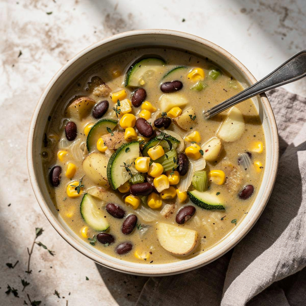 Zucchini, Corn, and Black Bean Soup