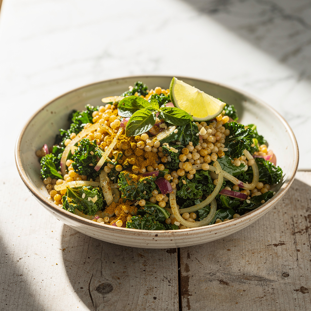 Israeli Couscous and Kale Salad