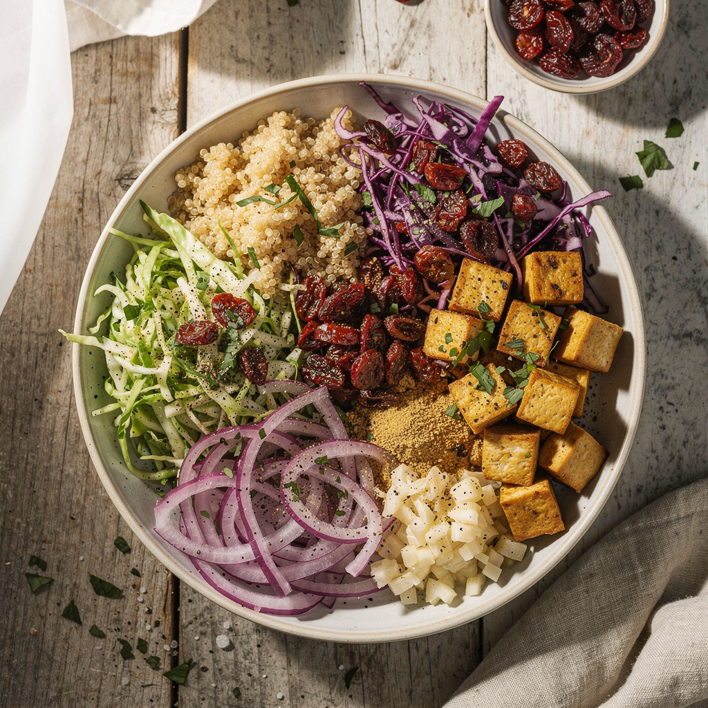 Hearty Winter Slaw with Quinoa and Cranberries