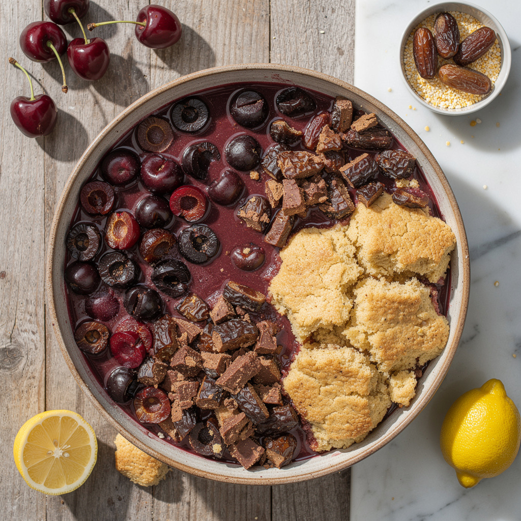 Chocolate Cherry Vegan Cobbler