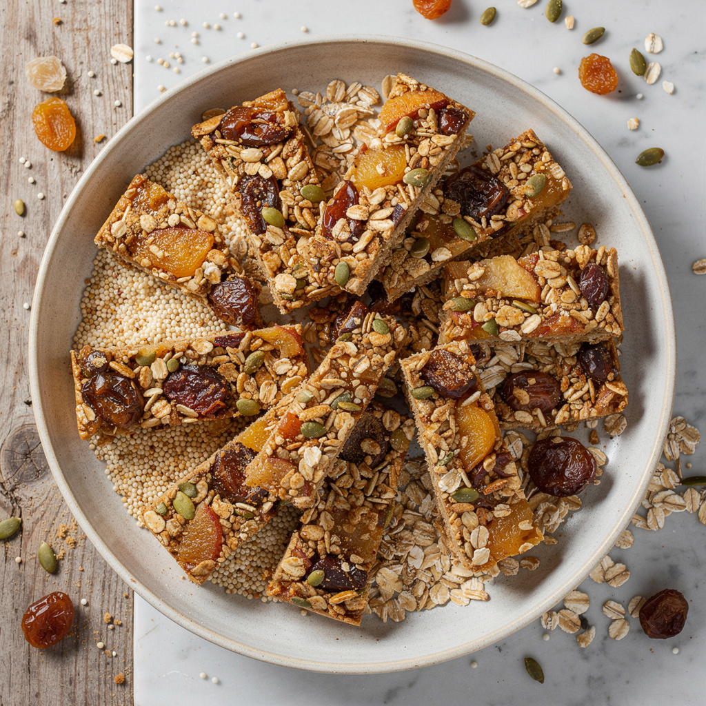 Crunchy Grain, Seed, and Dried Fruit Bars