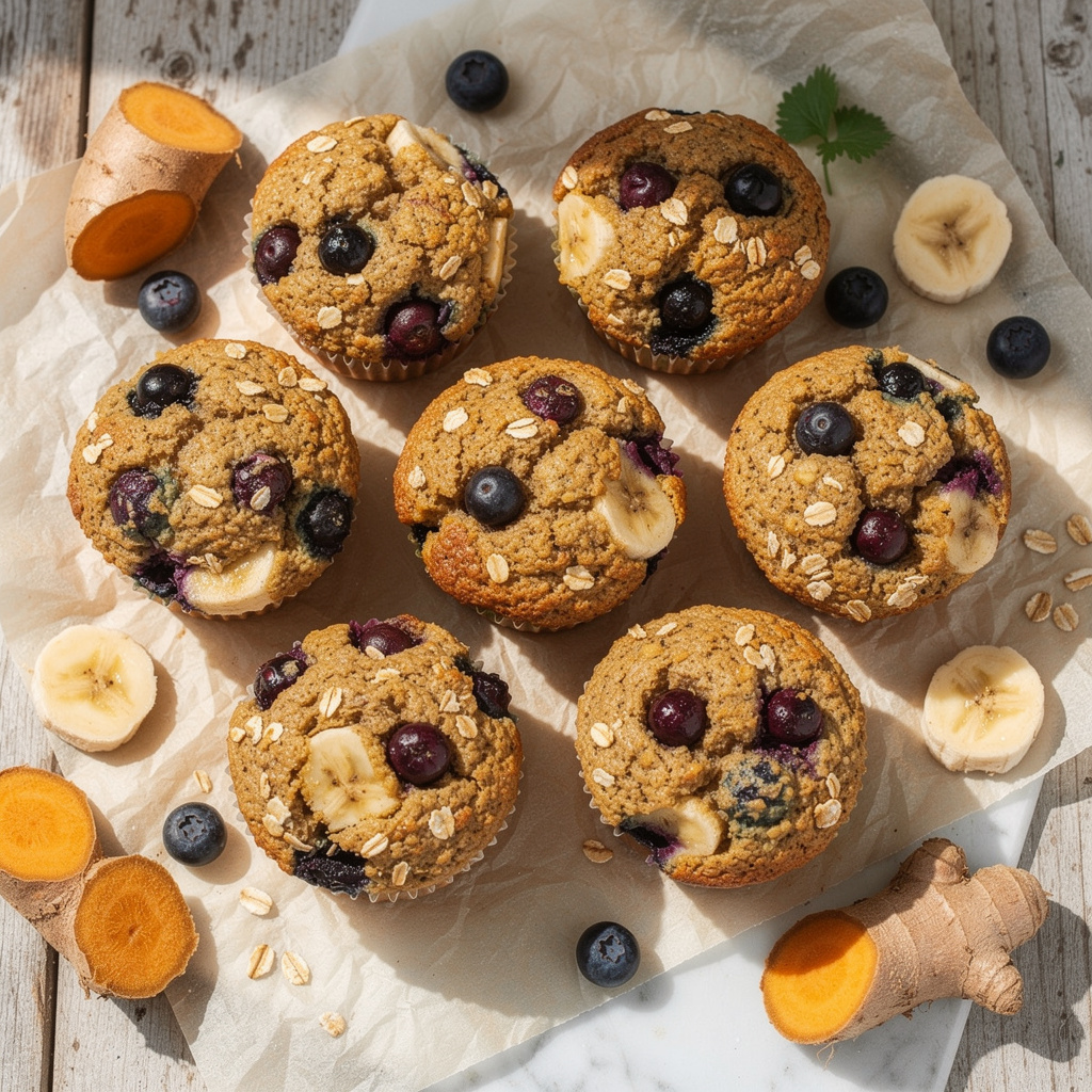 Blueberry Oat Breakfast Muffins