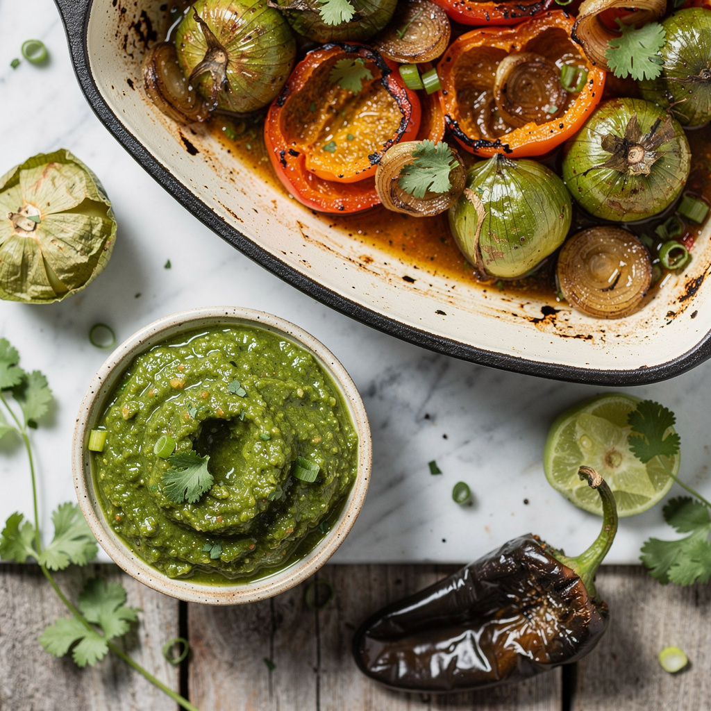 Roasted Poblano Salsa Verde (Sauce)