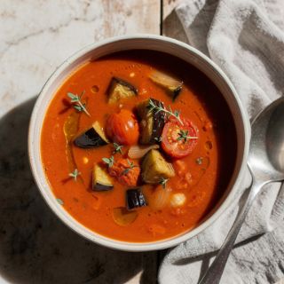 Roasted Tomato and Eggplant Soup