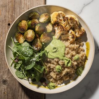 Quinoa Bowls with Creamy Pesto Dressing