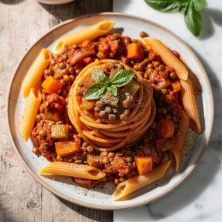 Hearty Lentil Ragu with Penne