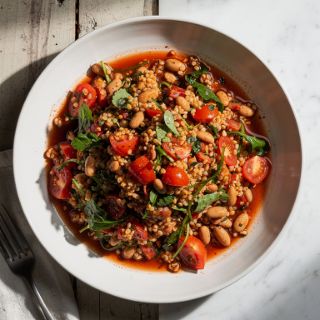 Bulgur-Bean Salad with Tomato Vinaigrette