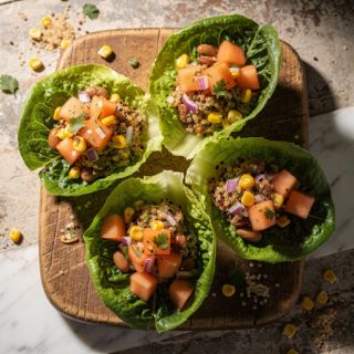 Taco Lettuce Wraps with Melon Salsa