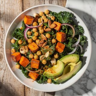 Roasted Sweet Potato Kale Salad