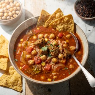 Chickpea & Rice Tortilla Soup