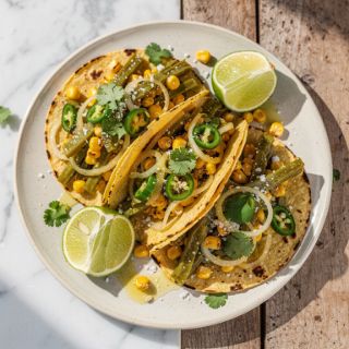 Nopales and Roasted Corn Tacos (Cactus)