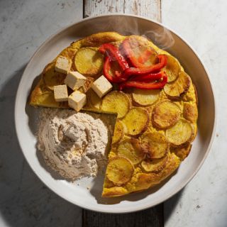 Tortilla Española with Potatoes and Red Peppers