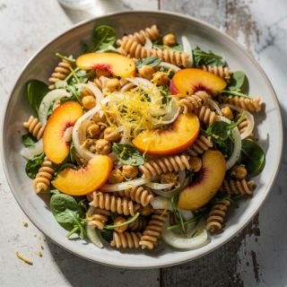 Stone Fruit Pasta Salad with Fennel