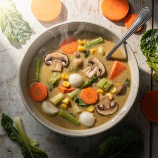 Creamy Vegetable Soup with Escarole