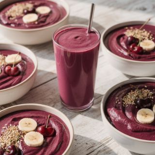 Cherry and Acai Smoothie Bowls