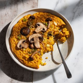Pumpkin Risotto Frittata with Mushrooms